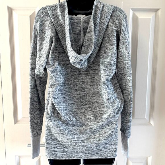 Athleta Gray Hooded Sweatshirt Pullover – Thumbholes & Kangaroo Pocket, Size M - Picture 4 of 10